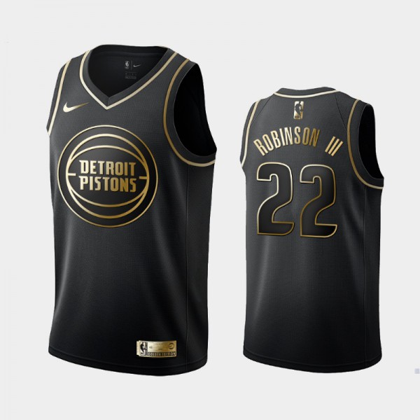 Glenn Robinson III Detroit Pistons #22 Men's Golden Edition Golden Logo Jersey - Black