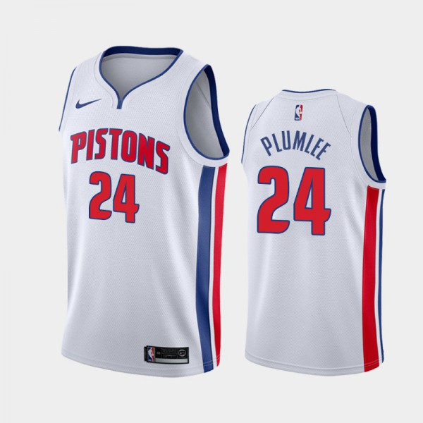 Mason Plumlee Detroit Pistons #24 Men's Association 2020-21 Jersey - White
