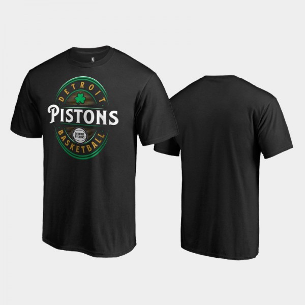 Detroit Pistons Men's St. Patrick's Day Men Forever Lucky T-Shirt - Black